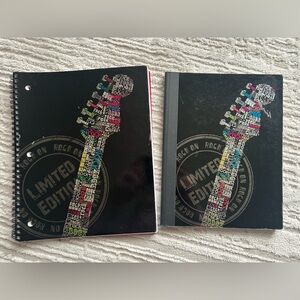 Studio C Limited Edition Black Rock On Notebooks with Colorful Guitar Design